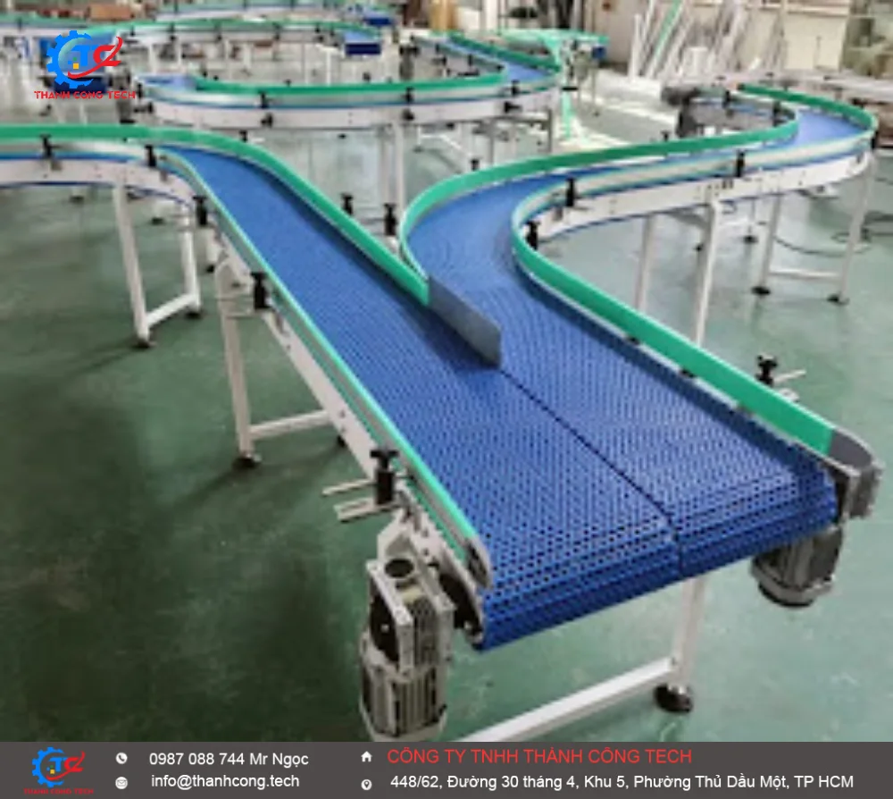 Băng tải đóng thùng nước uống